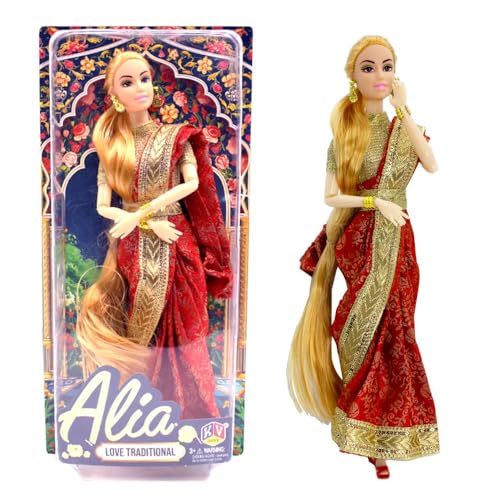 Image of Traditional Doll in Saree for Girls | Made in India Toy | Beautiful Ethnic Gudia| Birthday Present for Kids Aged 3+ Years | Indian Fashion Toys in Premium Packaging Gift Box (C18)