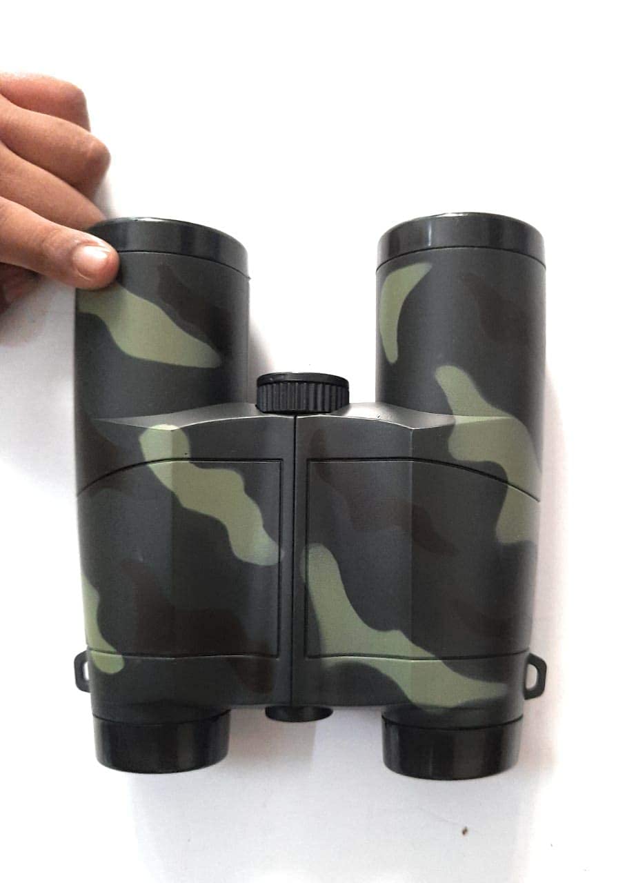 Outdoor Observing Army Style Folding Binoculars Telescope Toy Military Color Spy Gear Bird Watching Travel Stargazing Hunting Concerts Sports with Neck Strap for Kids