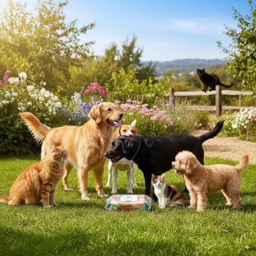 Eco Wave Pet Wipes, 100% Biodegradable and Compostable Dog and Cat Cleansing Wipes with Aloe Vera, 100 Fragrance Free Eco-Friendly Pet Safe Wipes, Quickly Remove Dirt, Mess and Odours (20 x 20cm) - Image 4