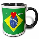 3dRose mug_51545_4'I Love Brazil' Two Tone Black Mug, 11 oz, Multicolor