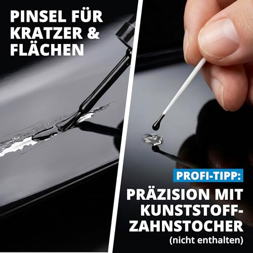 LICARGO Lackstift Schwarz Glänzend – Präziser Pinsel für kleine Kratzer & Steinschläge – Hohe Deckkraft, schnelle Trocknung – Auto Lackstift, Felgenlack, Lackreparaturstift, Made in Germany
