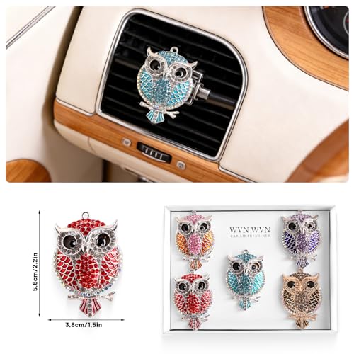 Image of 5 PCS owl Car Decor, Cute AnimalThemed Air Freshener Vent ClipsCar Accessories Decoration for ，Reusable Essential Oil Diffuser, Universal for Most Cars (owl)
