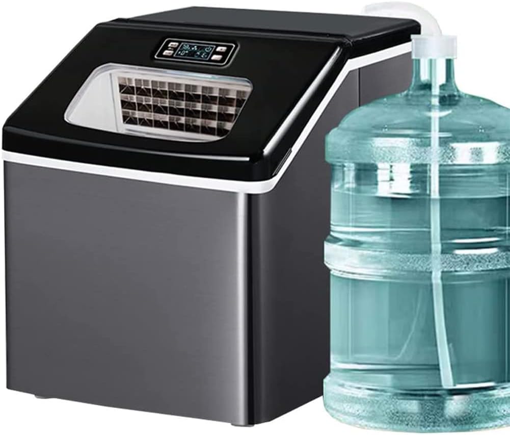 Commercial Ice Maker Machine, 25kg/24h Counter Top Ice Cube Maker, 6-10 Minutes Production Time, Self-Cleaning Ice Maker, Making Machine Ideal for Home, Office, Restaurant