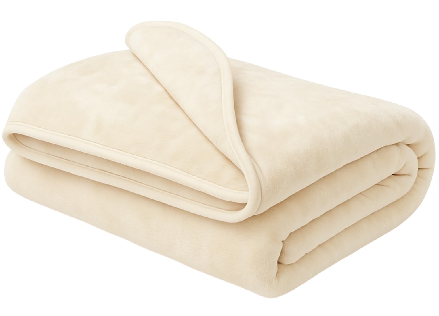 Adore Home Cream Luxury Mink Throw Blanket Soft & Warm Faux Fur King (200X240cm)