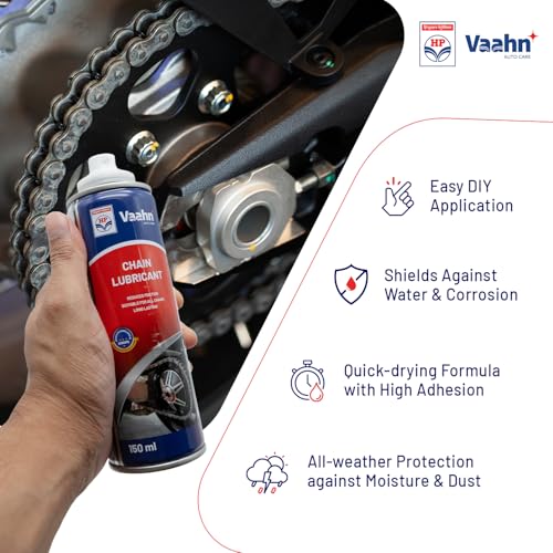 Image of HP Vaahn Chain Lubricant Spray - 150ml | PTFE Formula for Smooth & Long-Lasting Lubrication | Reduces Friction & Wear | Chain Lube for Bikes & Motorcycles