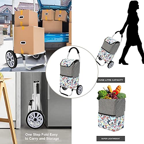 Belegao 50 Liter Einkaufstrolley mit 2 Großer Räder, Klappbar Treppensteiger Wasserdichter bis 45 kg belastbar Stabil… – Bild 4