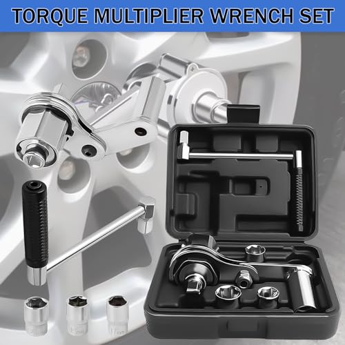 Image of Torque Multiplier Heavy Duty Torque Multiplier Wrench Set for Lug Nut Remover 1 /2 Drive 1:16 Labor Saving Wrench with 17mm /19mm /21mm Sockets