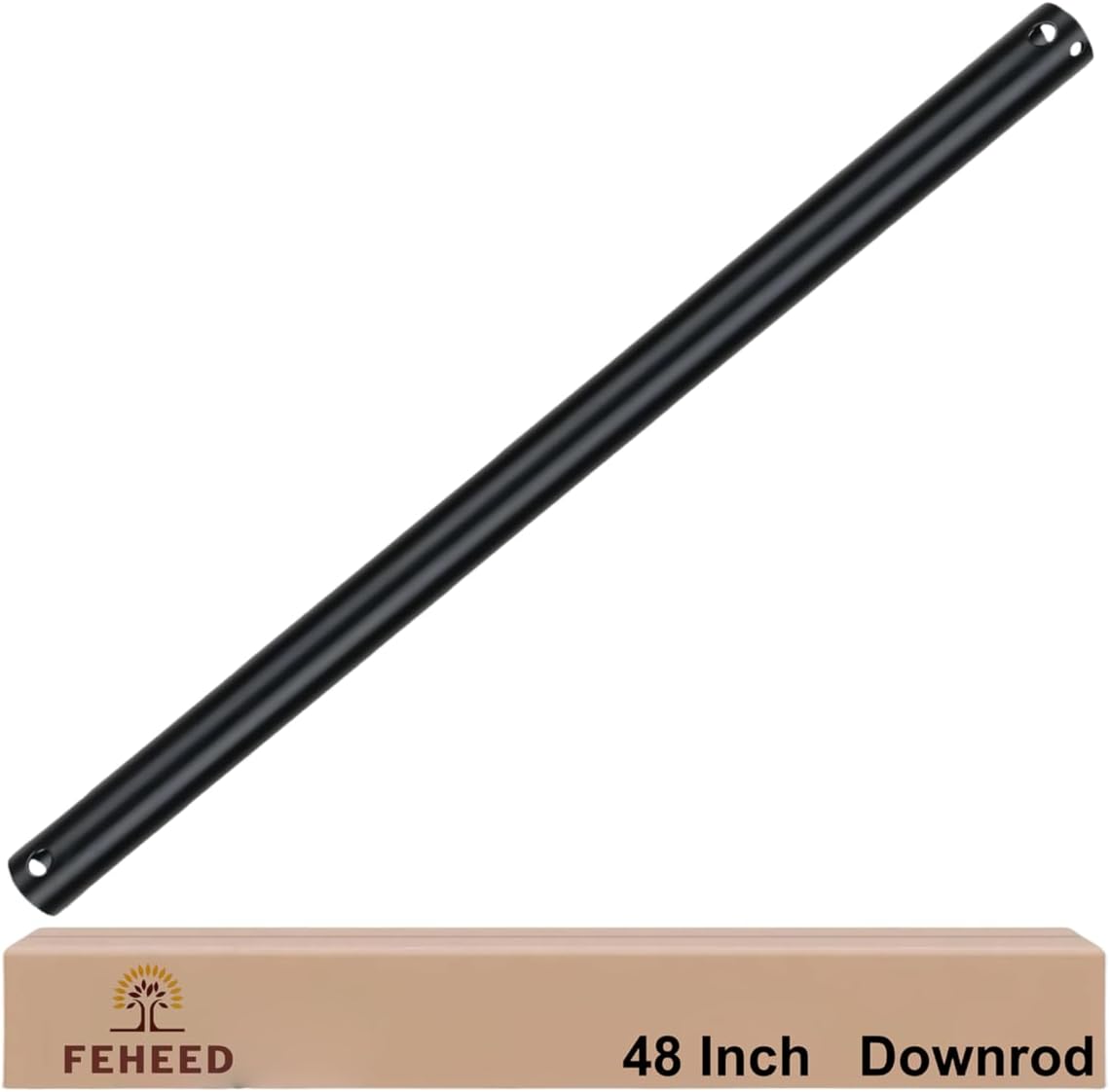 36 Inch Ceiling Fan Downrod, 1" Diameter Matte Black Ceiling Fan Extension Rod (No Threads),Universal Down Rods for Ceiling Fans,Easy Installation 36 Inch Black