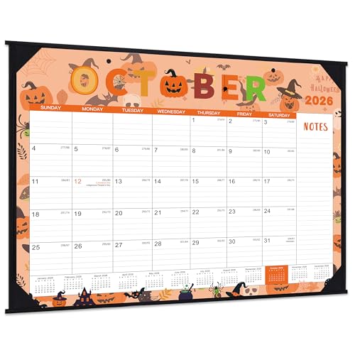Desk Calendar 2026-2027 - Large Desk Calendar 2026-2027 22 x 17 Jul. 2026 - Dec. 2027 Desk Calendars Large 18 Months Corner Protectors Hanging Holes Notes - 12 Themes