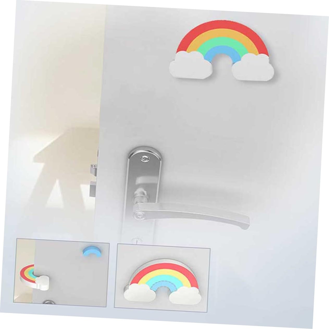 TOYANDONA 9 Piezas Tope De Puerta Para Dedo Protector De Pellizco Con Patrón De Arcoíris Protectores De Dedos De Puerta Guardia De Pellizco Tapón De La Puerta Niño Equipo De Proteccion