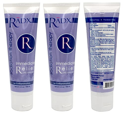RADX Oncology Therapy Cream, Pain Relief Skin Cream for Treatment Conditions, and Burns, 2% Lidocaine, Anti-Inflammatory, for Patients - 3.3 Oz Tube
