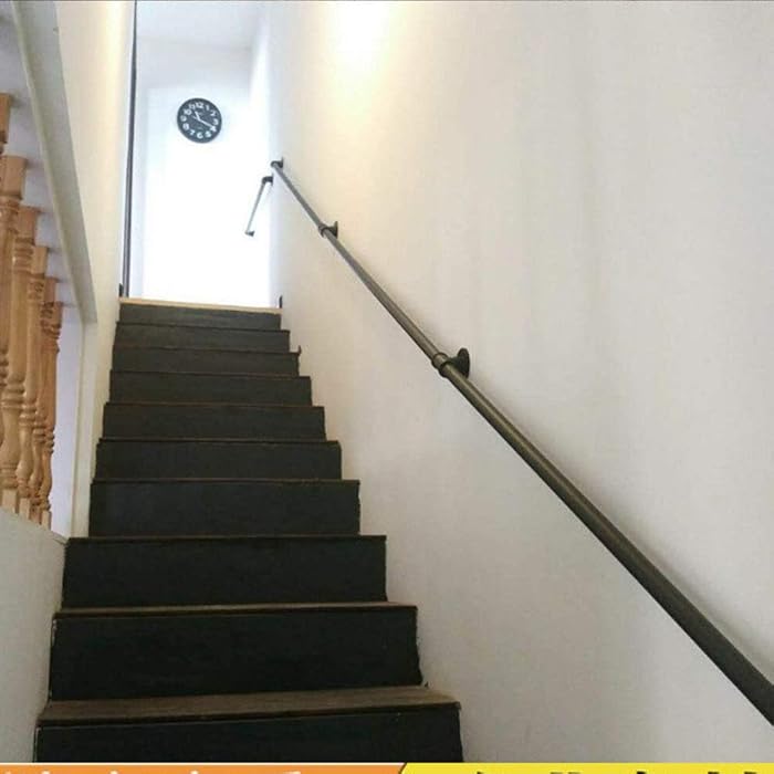Black Handrail Indoor Stair Railing Kits, 3ft 4ft 5ft 6ft 7foot 8ft 9ft