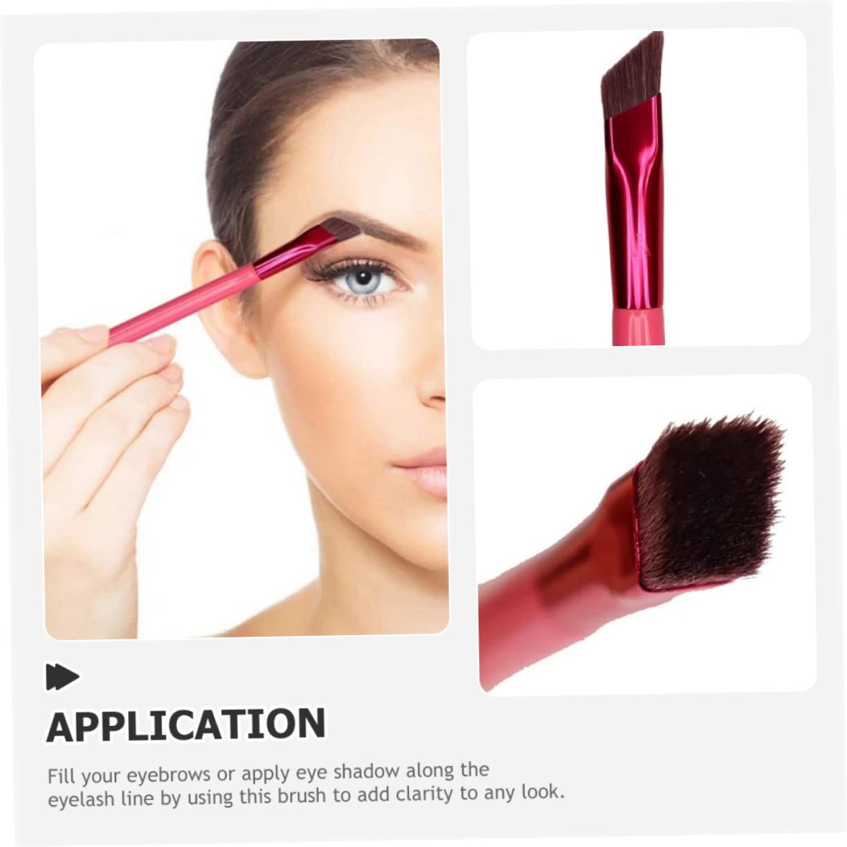 4 Set Di Pennelli Per Sopracciglia Angolati Per Trucco Da Donna Strumento Per Modellare E Riempire Le Sopracciglia 2 Pezzi * 4