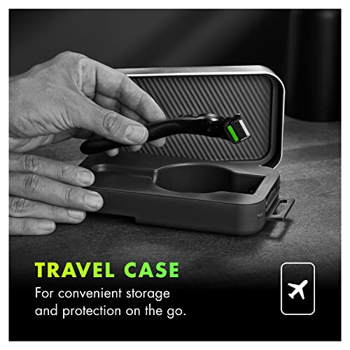 Image of GilletteLabs with Exfoliating Bar by Gillette Mens Razor and Travel Case, Shaving Kit for Men, Storage on the Go, Includes Travel Case, 1 Handle, 3 Razor Blade Refills, and Premium Magnetic Stand