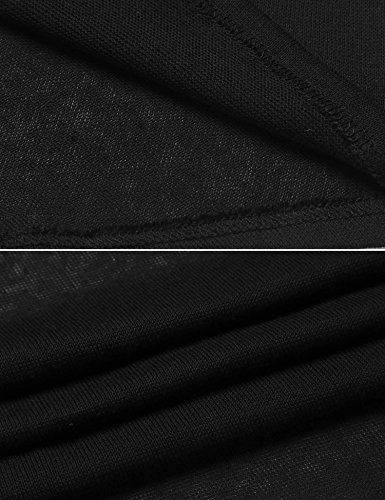 Concep Open Front Black Shrug Cropped Top Shirt Long Sleeve Wrap Cardigan for Women (Black, XXL)