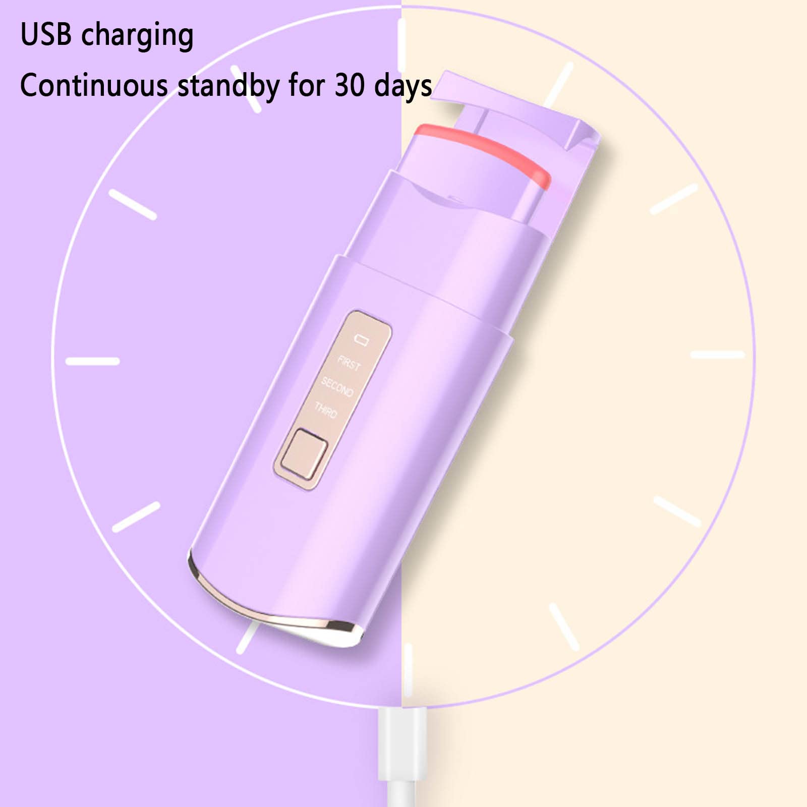 Podgrzewana zalotka do rzęs Elektryczna lokówka do rzęs dla kobiet, silikonowe podkładki grzewcze, do wielokrotnego ładowania, USB, długotrwałe rzęsy z osłoną przeciwpyłową (110 x 40 x 20 mm, niebieska)