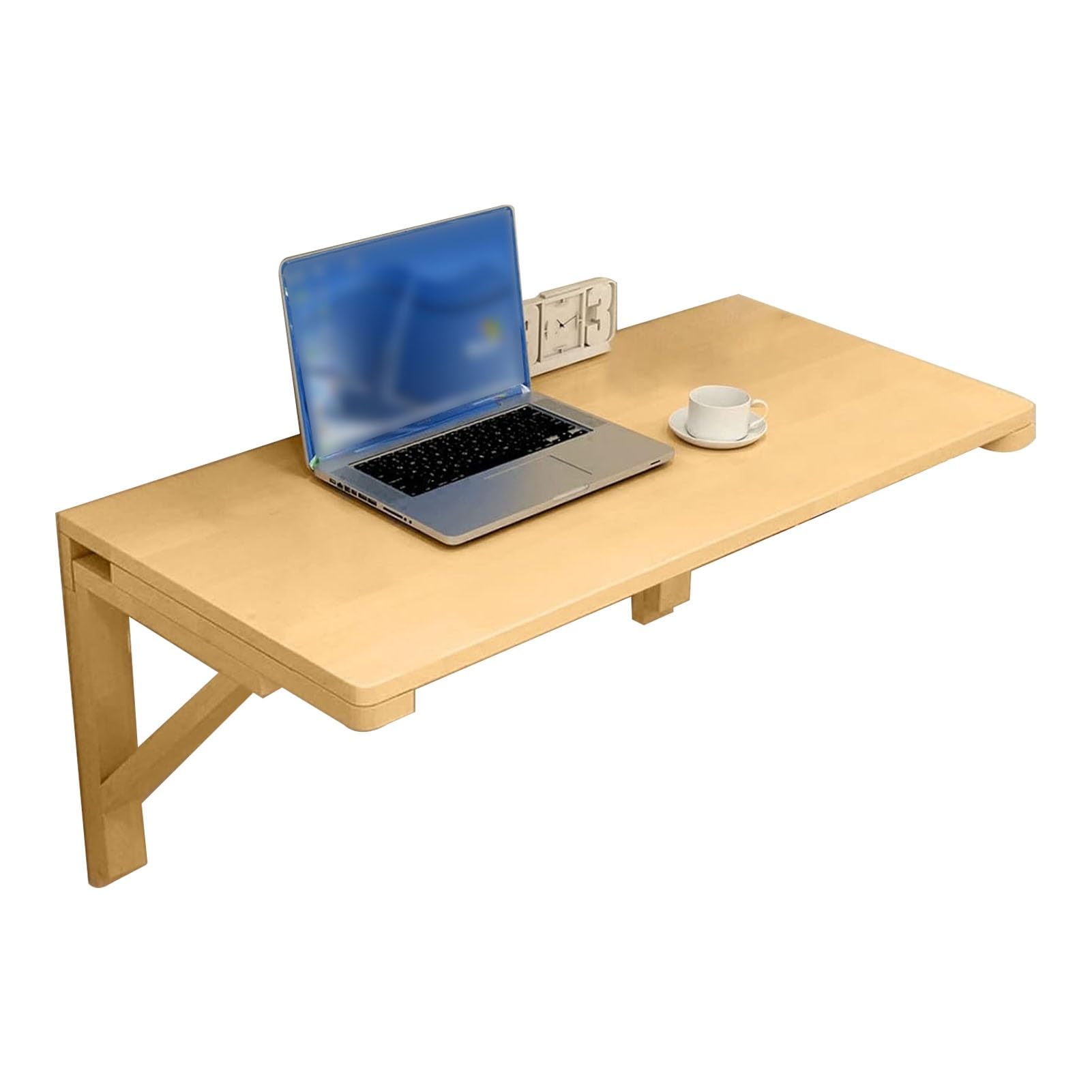 Wood Wall Mounted Drop-Leaf Table - L40 60 70 80 90 100cm, Dining Table Floating Folding Breakfast Bar Table, Fold-Down Work Table Computer Desk (Size : L90xW30cm/L35xW12in)