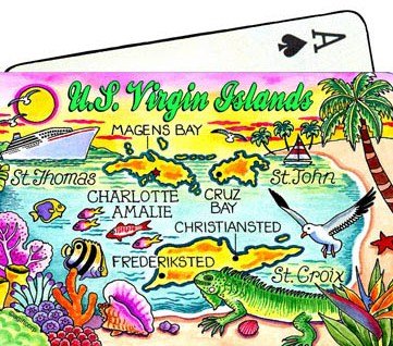 Naipes souvenir U.S. Virgin Islands tamaño póker