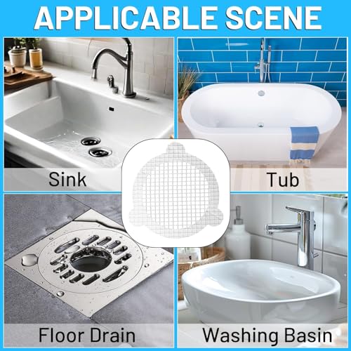 25 Packs - Disposable Shower Drain Hair Catcher 3.54 Inches Round Drain Hair Catcher Stickers for Bath & Kitchen - Hair Catcher Shower Drain Cover for Human & Pet Hair - Mesh for Bathtub & Laundry