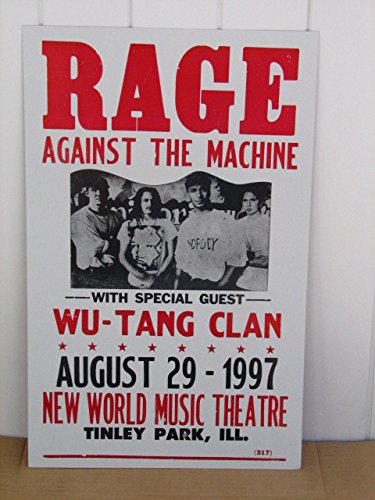 Vintage Rage Against The Machine Concert Poster 1997 WU-TANG Clan
