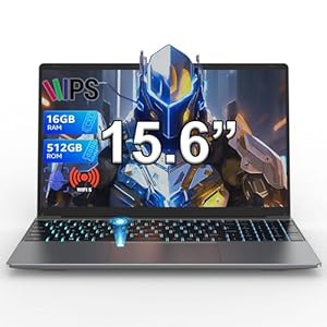 DMDFJY 15.6 Inch Laptop, N-95 Processor Business Laptop, Up to 3.4GHz,16GB DDR4 512GB SSD Student Laptops, Fingerprint Unlock, USB 3.0/HDMI, WiFi 5, BT 4.2, RGB Backlit Keyboard Laptops Computer