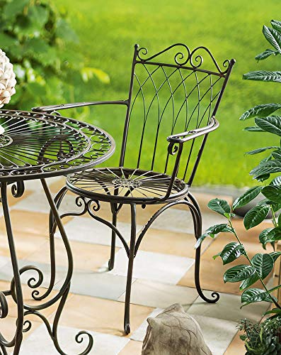 Dekoleidenschaft Chaise de bistrot « Flair » en métal, aspect vieilli, chaise de balcon et de jardin, style rétro, nostalgique