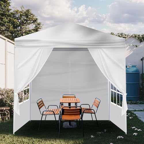 Outvita Outdoor Party Tent, Patio Canopy Tent Gazebo with Removable Sidewalls Instant Event Tent for Cater Events Wedding Birthday Pavilion Beach BBQ (6.5'x6.5')