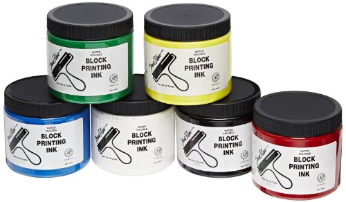 Sax True Flow Block Printing Ink - 16 Ounces - Set of 6 - Assorted Colors - 1299780