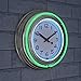 Lavish Home Retro Neon Wall Clock - Battery Operated Wall Clock Vintage Bar Garage Kitchen Game Room – 14 Inch Round Analog (Green and White)