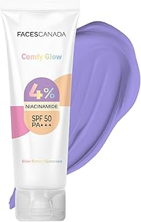 FACES CANADA Comfy Glow Sunscreen with 10% Niacinamide - 30ml | SPF50 PA+++ | UVA & UVB Protection | Feather Light Texture... Price In India