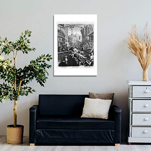 William Hogarth Gin Lane Giclée estampe extra large avec cadre mat premium - 3