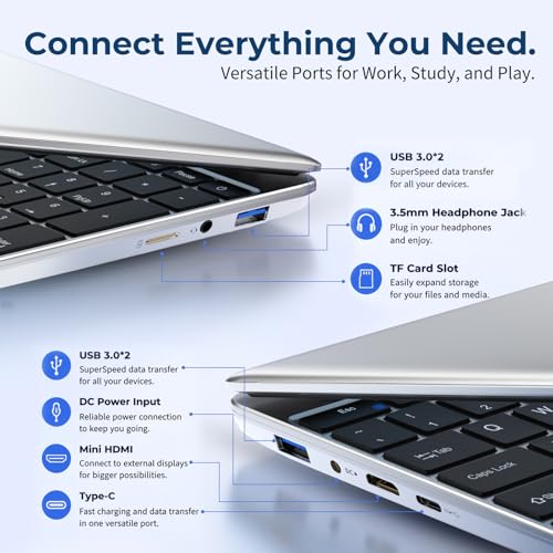 Image of 2026 Laptop Computer, 15.6 Inch Windows 11 Pro Laptops, 8GB RAM 256GB SSD, Traditional Portable Lap top with Core M3-6Y30 Processor and Built-in Cooling System for Business & Students