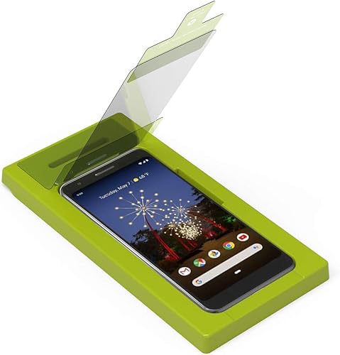 Miniatura 2 de PureGear Protector de pantalla de vidrio templado transparente HD compatible con Google Pixel 3a con bandeja de instalación de autoalineación,