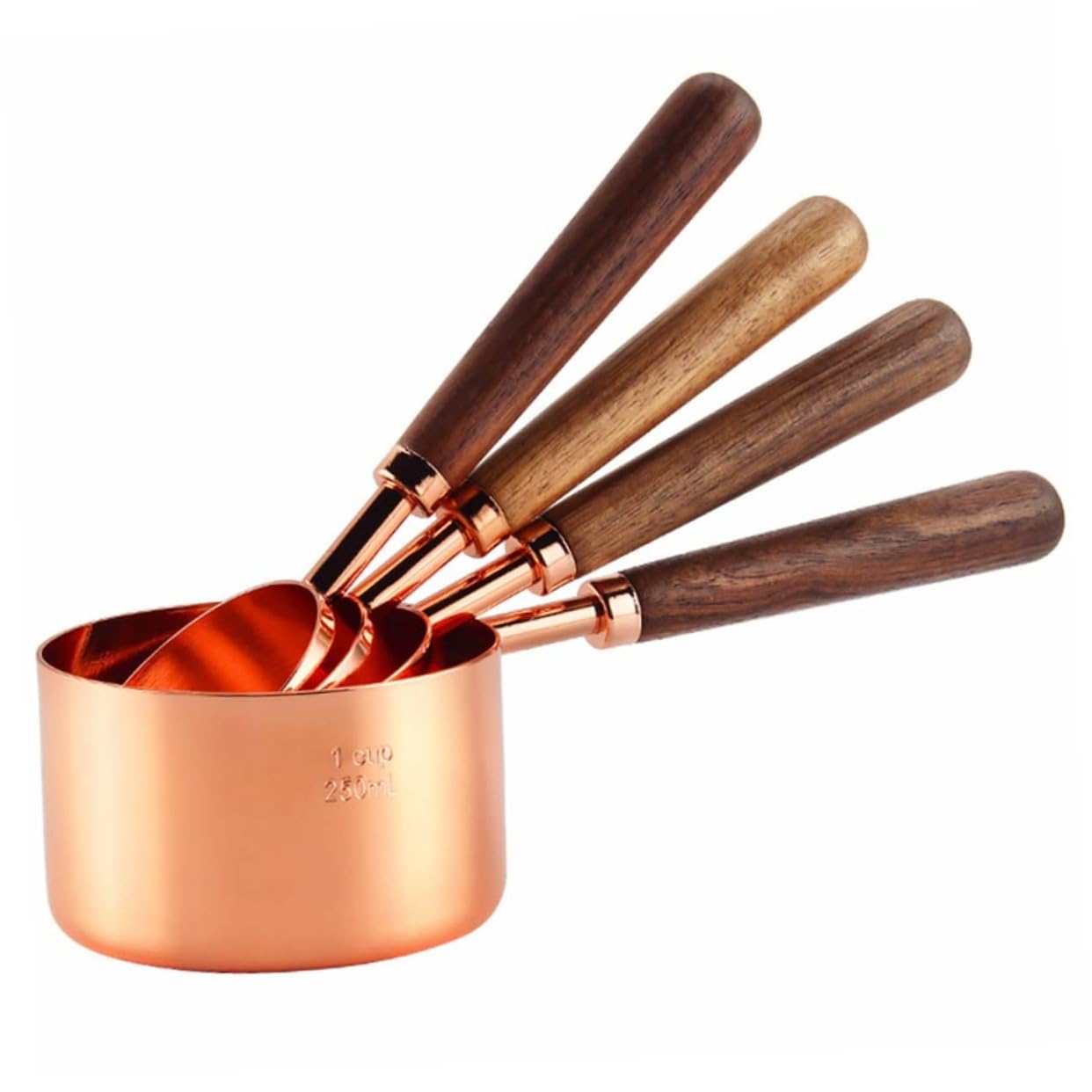 Juego de 8 Cucharas y Tazas Medidoras de Cocina en Acero Inoxidable