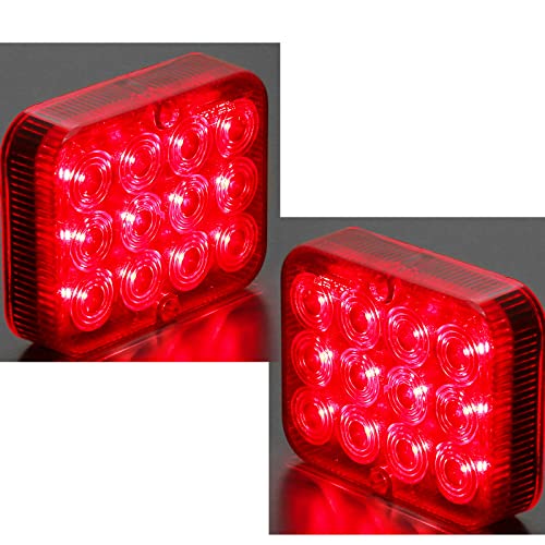 AGRISHOP 2x 12LEDs 2.4w Rouge Antibrouillard Arrière Éclairage 12v24v Remorques Homologation Brouillard de Remorque,LED Feux Arrière De Remorques12V...