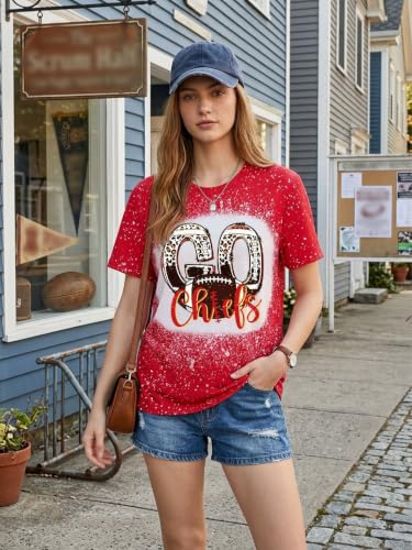 Image of Football Shirts for Women Game Day T Shirts Football Outfits