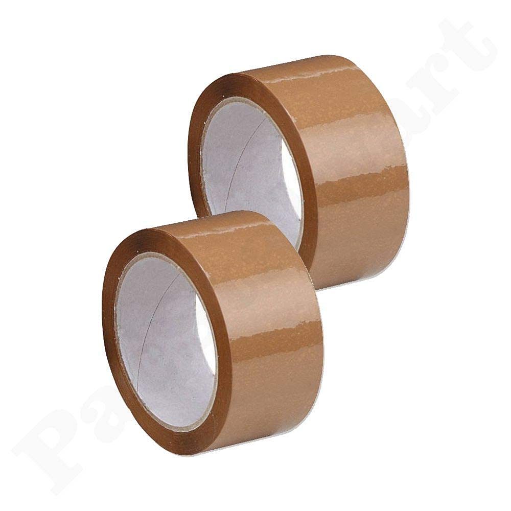 Finest Brown Tape 2 inch Cello Tape Width 60 Meters Long (Pack of 2) | Selo Tape Brown Tape for Packing Shipment in Box