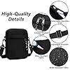 Lizbin Small Crossbody Bag for Men, Mini Messenger Bag Side Shoulder Bag for Phone Passport, Casual Satchel Bag Phone Purse, Mini Sling Bag Fanny Pack Water Resistant for Travelling, Hiking (Black) #2