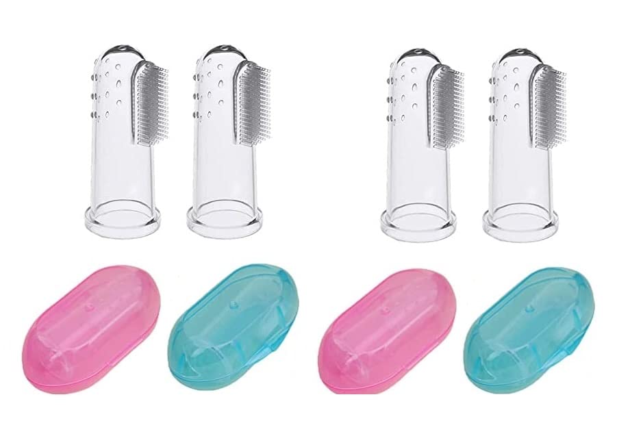 Baby Finger Toothbrush for Training Teething - Infant & Toddler & Kids Tooth Brush Soft Babies Toothbrushes Oral Cleaning Massager to Train Your Child Healthy Oral Habits Pack of 4-image-15