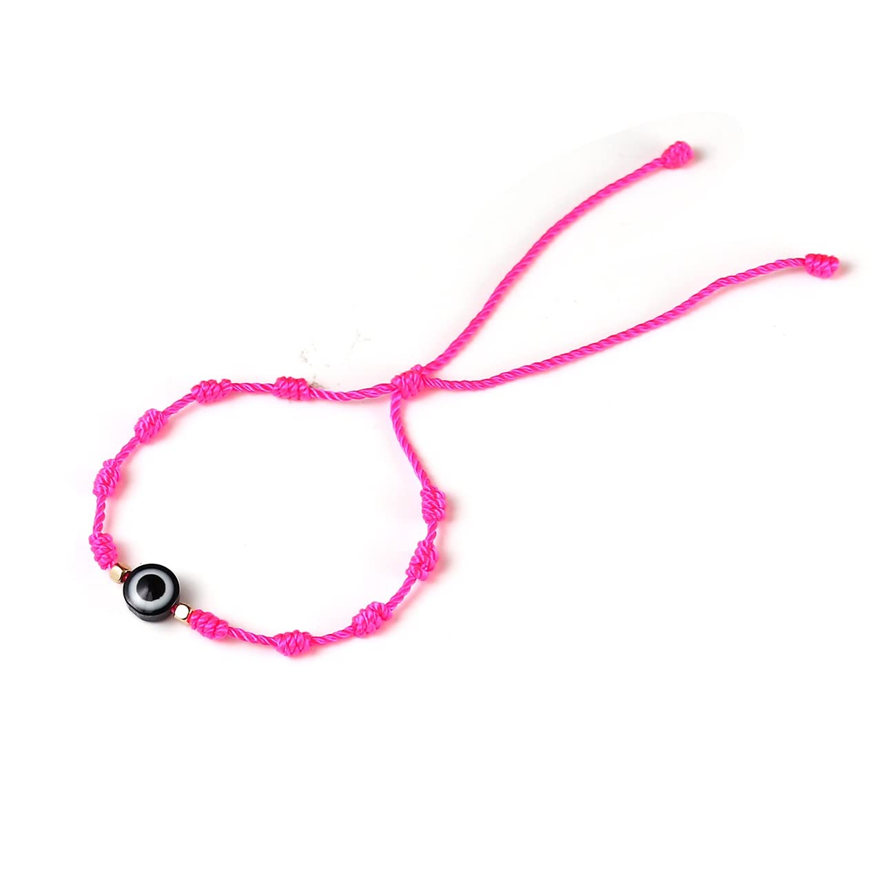 Caiyao Evil Eye Bracelet - Handmade Adjustable Red Black String Knot Lucky Kabbalah Protection Bracelet