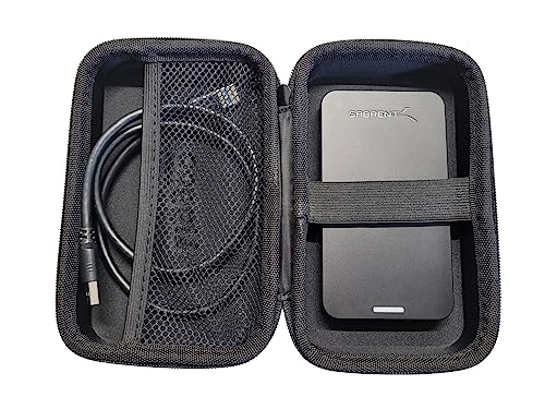 Schutztasche Hardcase für Externe Festplatten SSD HDD 2,5' 2,5 Zoll Außenabmessungen 180 x 100 x 60 mm Innenabmessungen 175 x 95 x 58 mm Stoßschutz Schwarz (L)