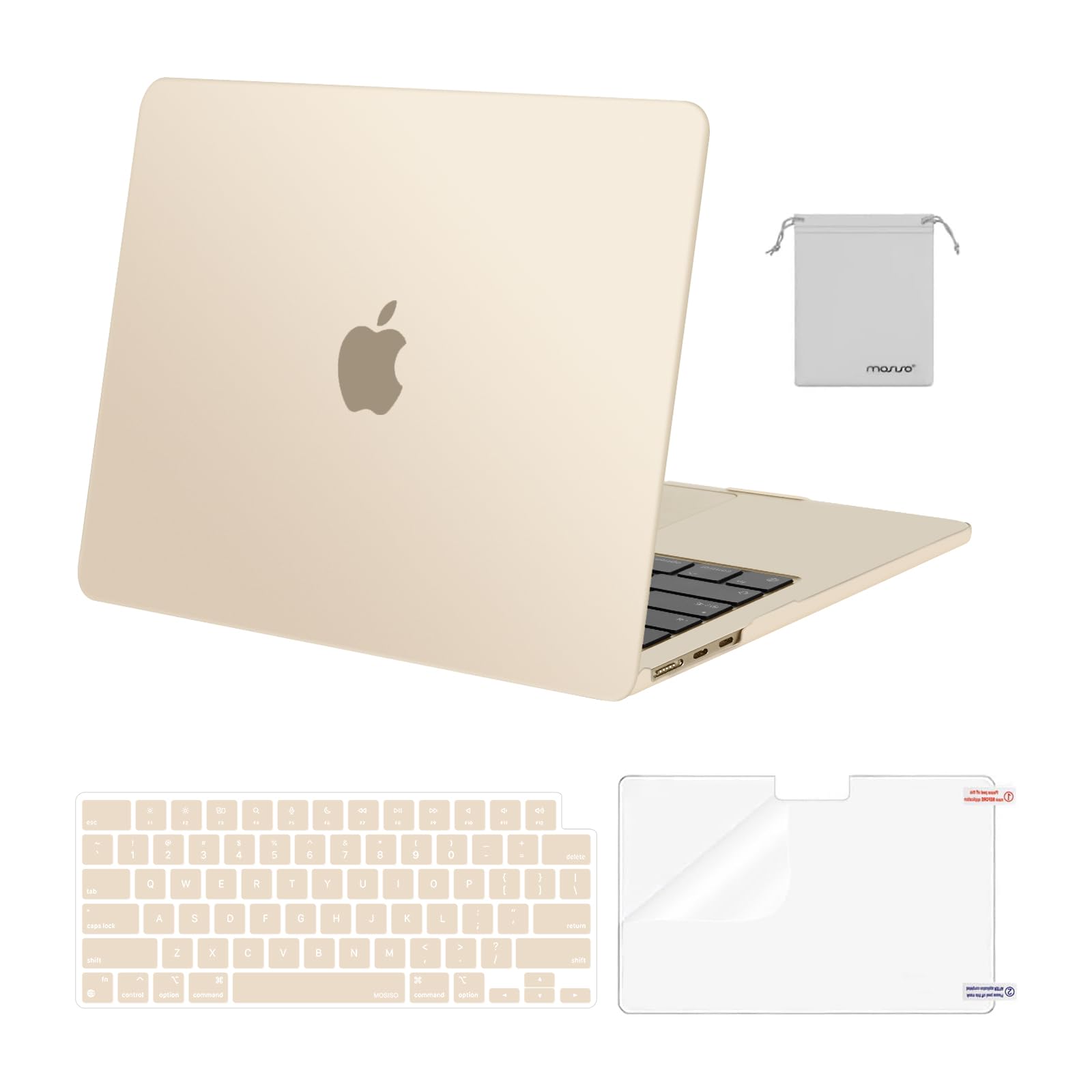 MOSISO Compatible with MacBook Air 13 inch Case M5 2026 M4 2025 M3 M2 2024-2022 A3449 A3240 A3113 A2681,Hard Shell&Keyboard Cover&Screen Film&Pouch for MacBook Air 13.6 inch Case, Crystal Clear — view 10