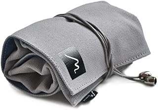 Metier Life Watch Roll for Travel Storage - Canvas and Soft Vegan Suede with 4 Organizer Pockets (Grey/Blue)