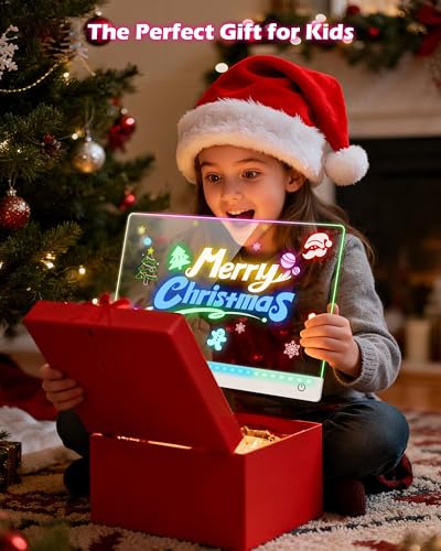 LED Drawing Board for Kids 17 Flicker Free Glow Doodle Pad with 11 Color Light Modes Soft - image 7
