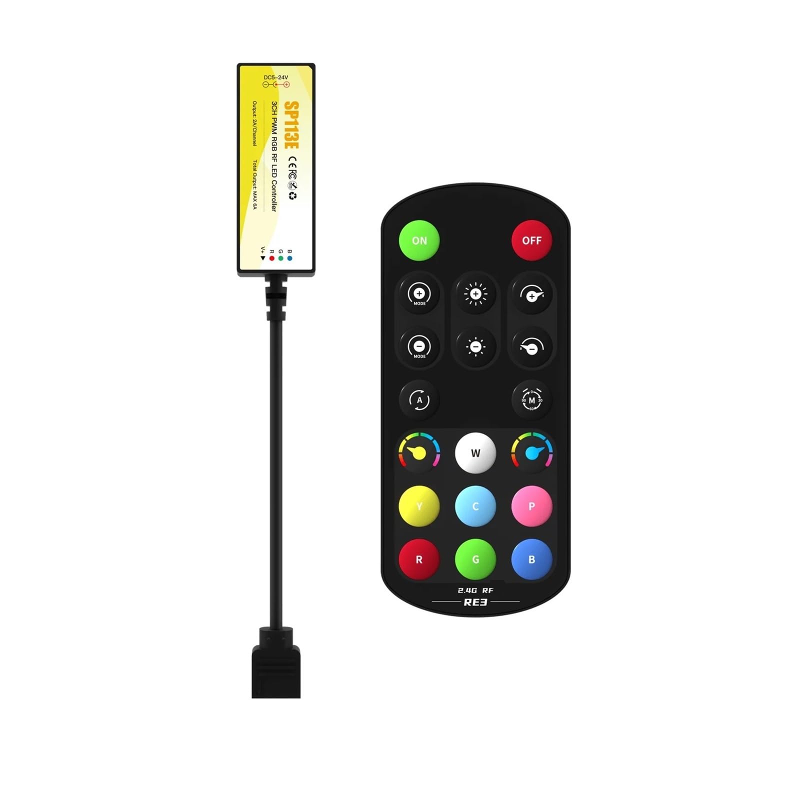 Controlador LED 2,4G para personalizar el ambiente de tu hogar con tiras de luz CCT de 3 pines