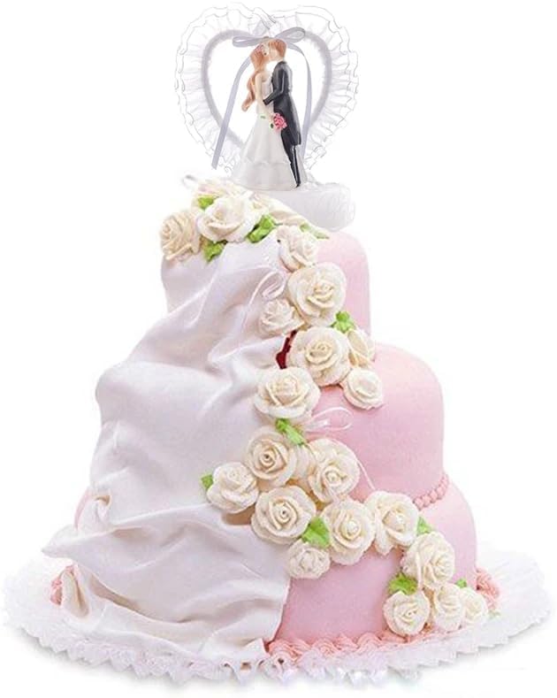 Miniatura 2 de KIPETTO Decoración romántica para tarta de boda, decoración romántica de novia y novio para boda, día de San Valentín, aniversario, fiesta de