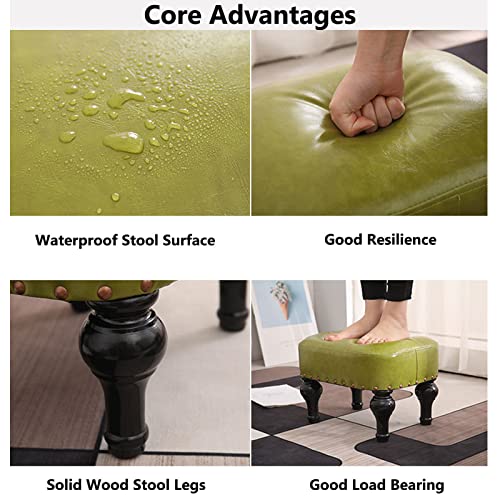 Repose-pieds canapé cuir vert étanche avec surface imperméable - 8