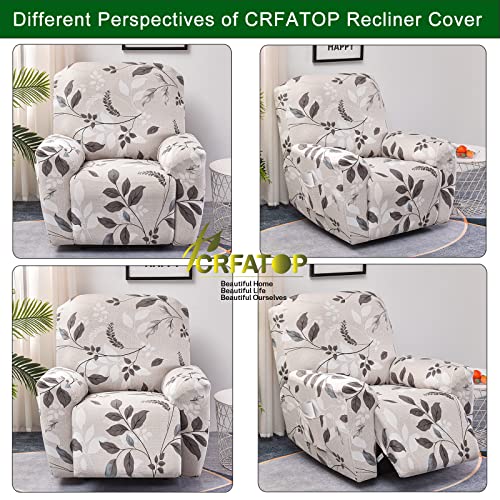 Crfatop Floral Printed Recliner Cover With Pockets Single Reclining Slipcover 4-Pieces Lazy Boy Recliner Armchair Cover With Elastic Bottom For Recliner Furniture Protector For Kid Pet,A01 #TOP1