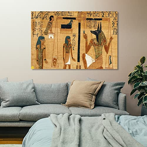 Canvas Prints Ancient Egypt Papyrus Posters Wall Painting For Living Room Wall Art Paintings Canvas Wall Decor Home Decor Living Room Decor Aesthetic 24X36Inch(60X90Cm) Frame-Style #TOP6