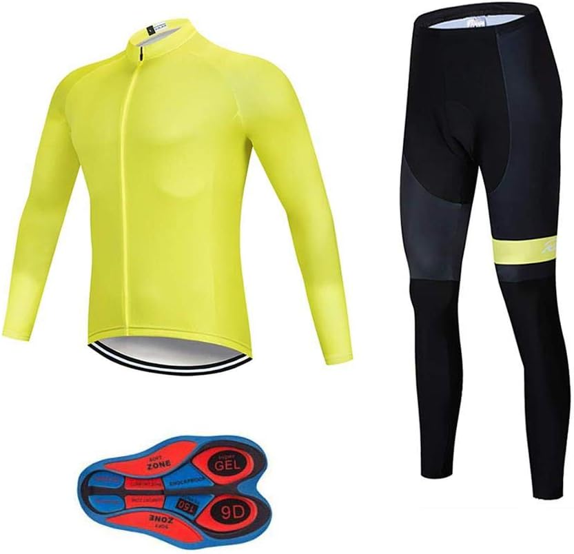 MOXILYN Men's Quick-Dry Cycling Jersey Set Road Bike Bicycle Shirt + Bib Pants with 9D Gel Padded MTB Riding Clothing kit
